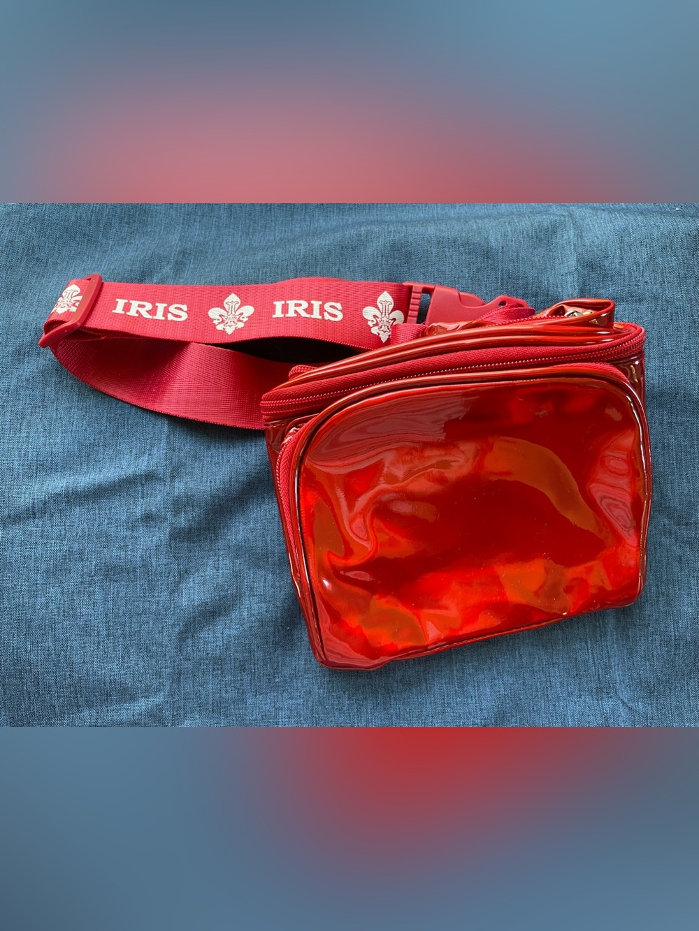 Krewe of Iris Metallic Red Valentine’s Day Fanny Pack, Mardi Gras 2026 Throw